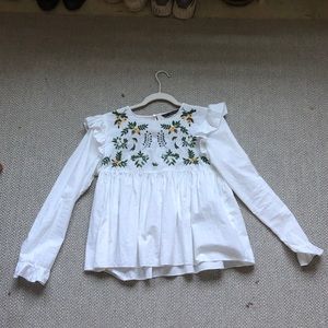 Zara ruffled blouse